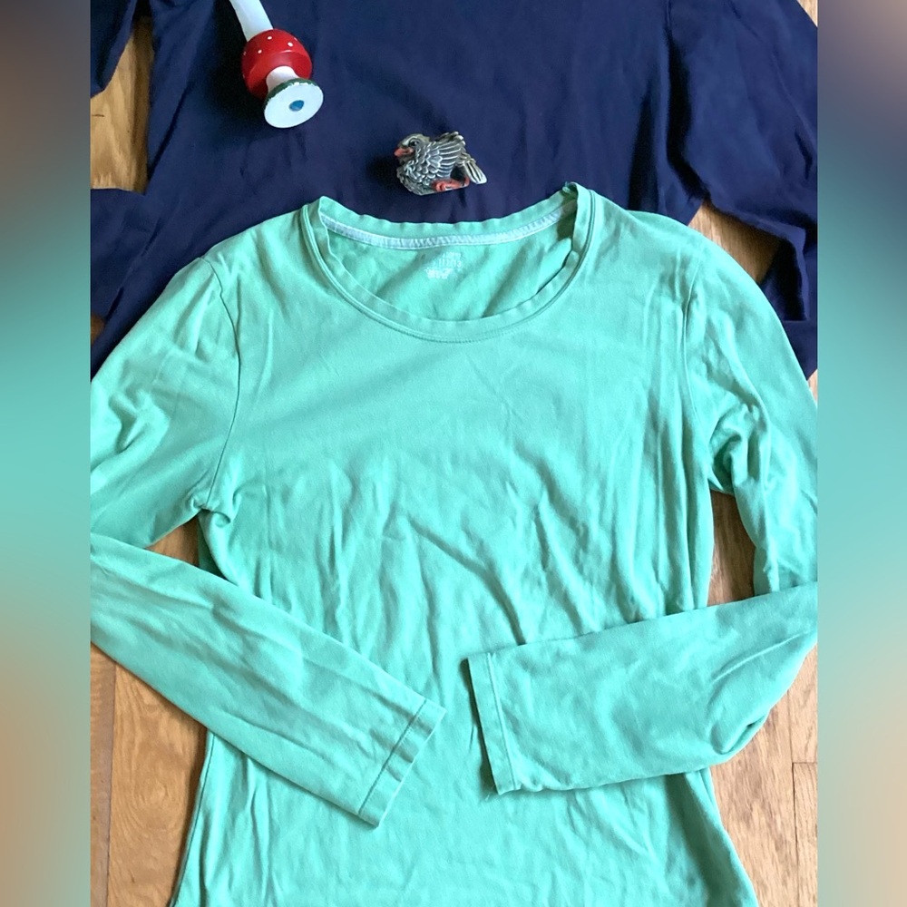 💚 Mossimo Pair Long Sleeve CREW NECK TEES Sz LG NPLC
